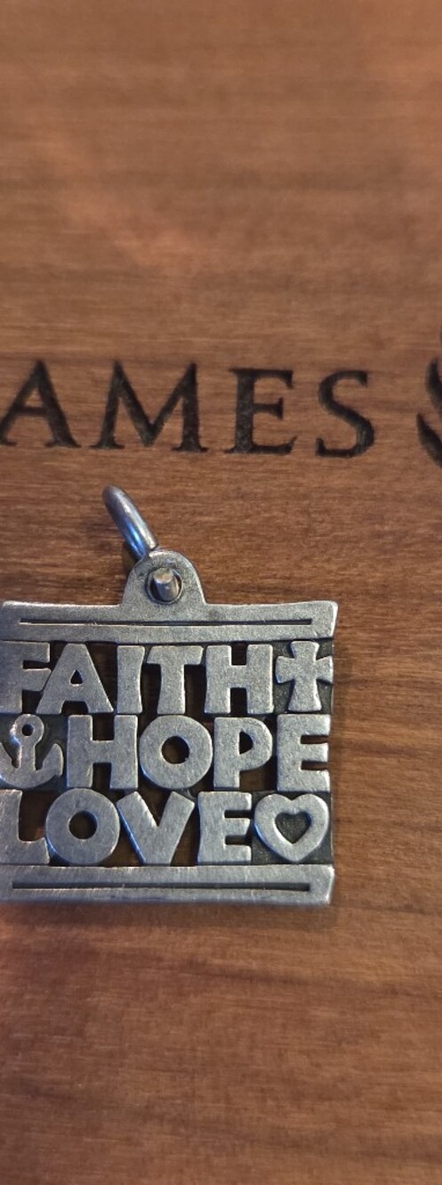 James Avery Faith Hope Love Silver Pendant Charm